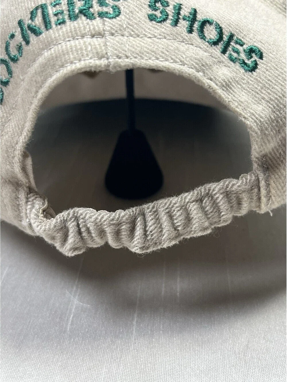 VNTG Dockers Long Bill Canvas Cap Tan/Green Elastic Back Dad Hat Retro [COPY]